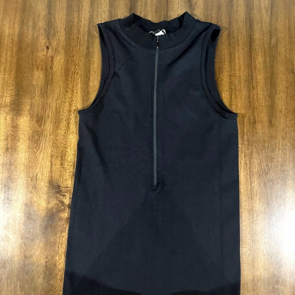 Fashion Nova Womens Black Sleeveless Zip-Up Jumpsuit Size S